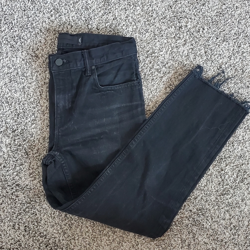 Denim x alexander wang crop raw hem jeans
